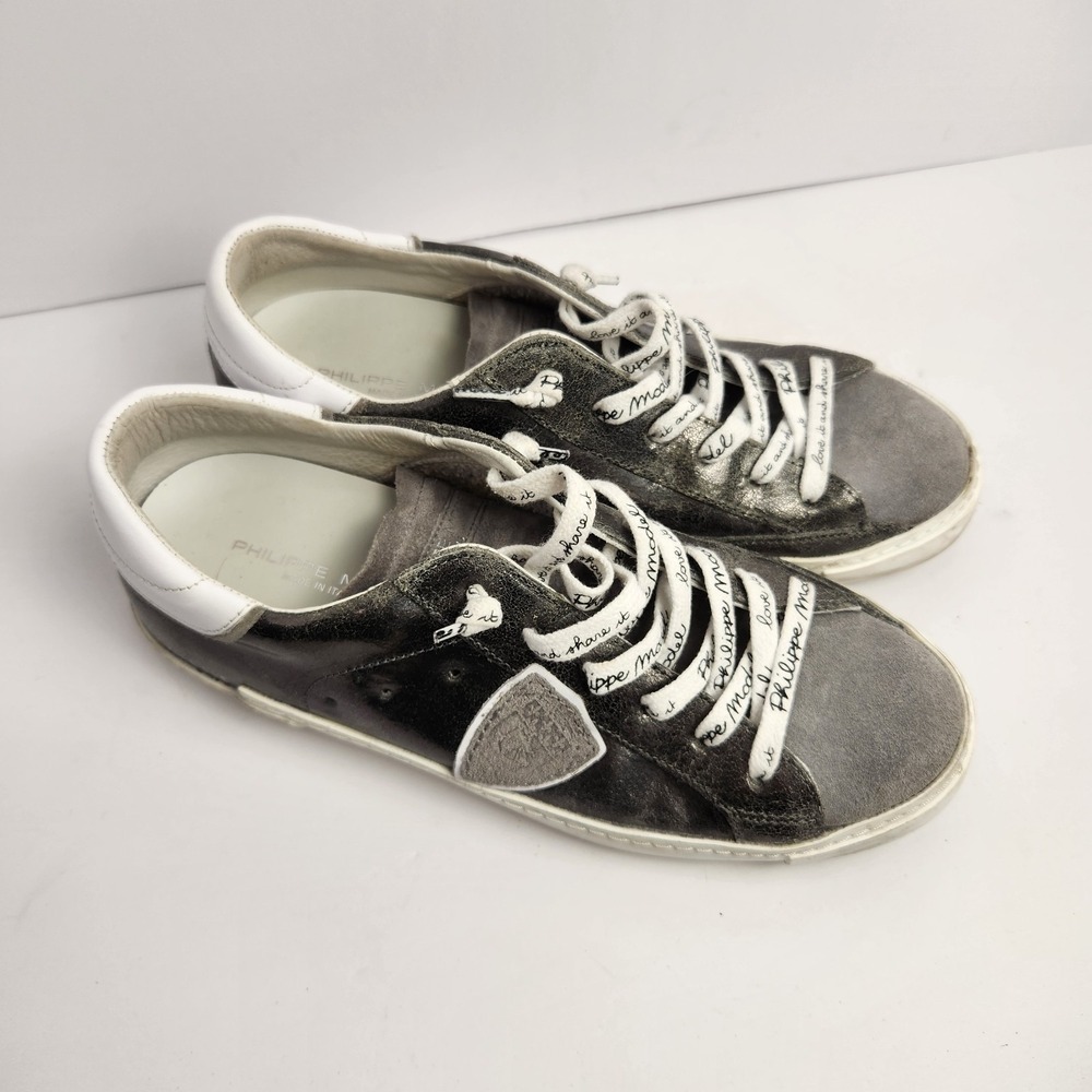 Philippe Model PM/78 EDT Women's Gray/White Low Top Sneakers Size 38 (7.5-8) - Picture 5 of 8